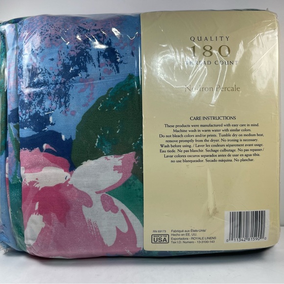 Vintage Royale Gold Collection Percale 180 Count Floral 3 Piece Twin Set - NEW - Picture 6 of 7